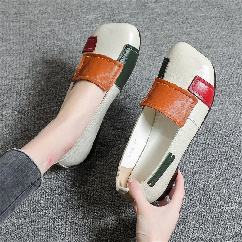 Four Seasons Women's Shoes Female Retro Flats Loafers Colorblock Soft Sole Shoes for Women Ladies Barefoot Beanie White Loafers
Four Seasons Women's Shoes Female Retro Flats Loafers Colorblock Soft Sole Shoes for Women Ladies Barefoot Beanie White Loafers