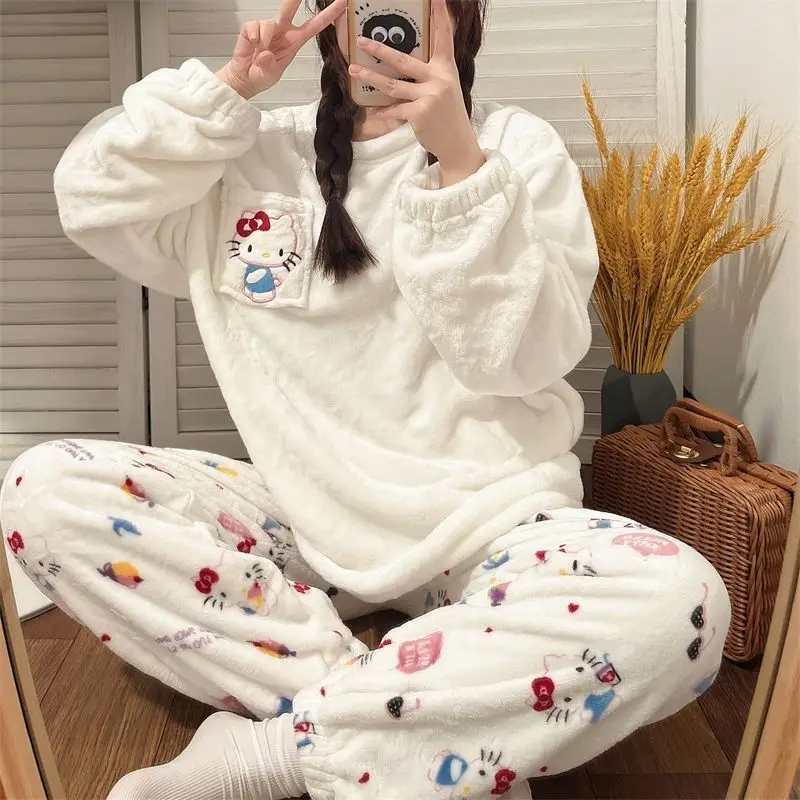 Sanrio Plush Pajamas Hello Kitty Stuff Anime Cartoon Kawaii Girls Home Loungewear Warm Thickened Coral Fleece Nightgown Set Toys
Sanrio Plush Pajamas Hello Kitty Stuff Anime Cartoon Kawaii Girls Home Loungewear Warm Thickened Coral Fleece Nightgown Set Toys