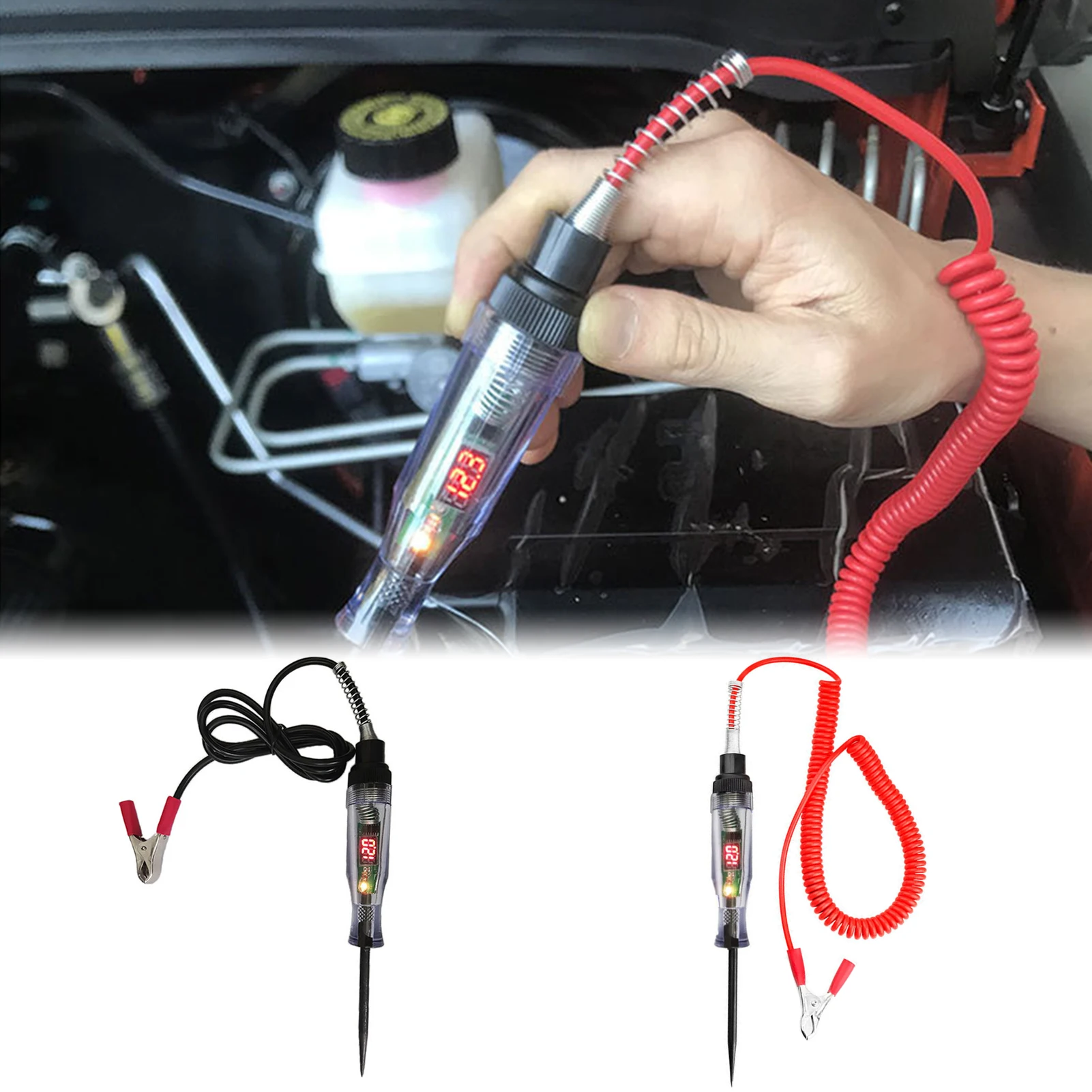 

3V To 70V Voltage Tester Pen Auto Voltage Detector Pen With Digital Display Automotive Circuit Tester With Sharp Piercing Probe