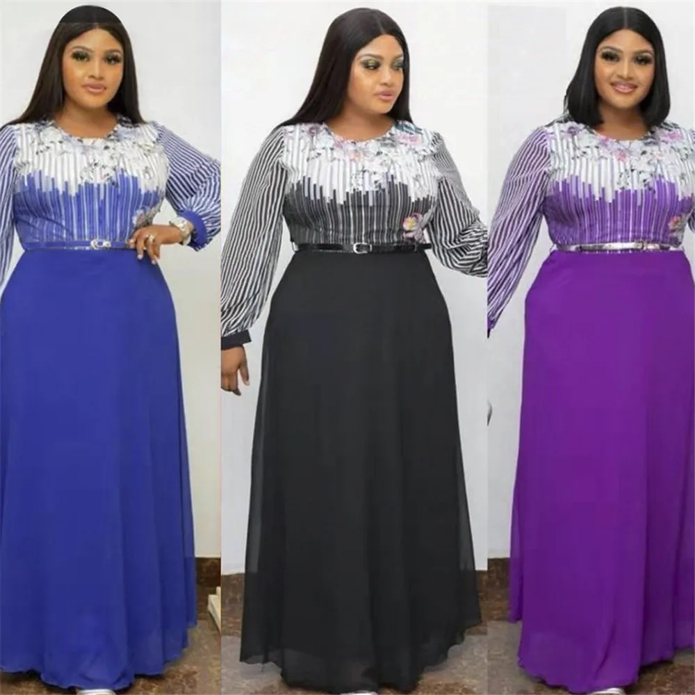 African Plus Size Women Dress Printing Patchwork Long Sleeve Pullover Round Neck Casual OL Commuter Spring Dress For Ladies 2022
African Plus Size Women Dress Printing Patchwork Long Sleeve Pullover Round Neck Casual OL Commuter Spring Dress For Ladies 2022