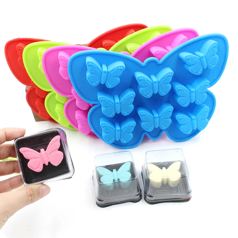 

8 Butterfly Cake Mold Bakeware Silicone Chocolate Candy Baking Molds Butterfly Shape Ice Cube Tray Cake Soap Bread Muffin Mold