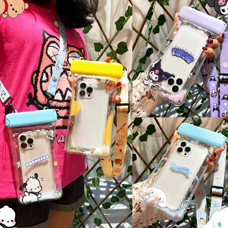 Sanrio Kuromi Waterproof Mobile Phone Bag Air Bag Touch Screen Pachacco Cinnamoroll Cute Cartoon Swimming Rafting Necessary
Sanrio Kuromi Waterproof Mobile Phone Bag Air Bag Touch Screen Pachacco Cinnamoroll Cute Cartoon Swimming Rafting Necessary
