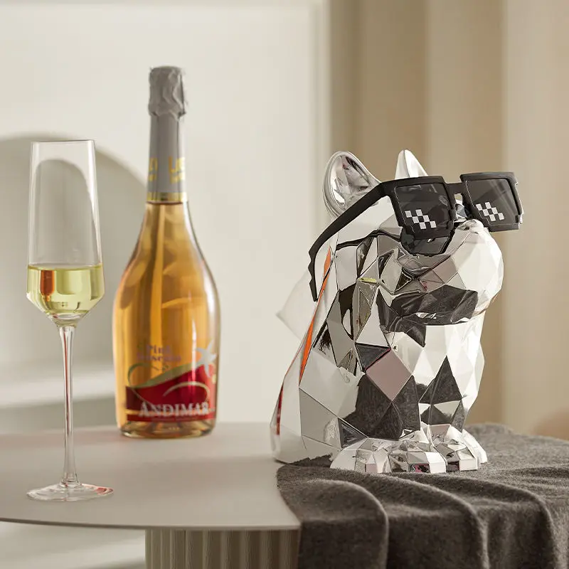 

Light Luxury Tissue Boxes Plastic Napkin Holder French Bulldog Sculpture Simple Glasses Holders Home Decorative Desk Organizer