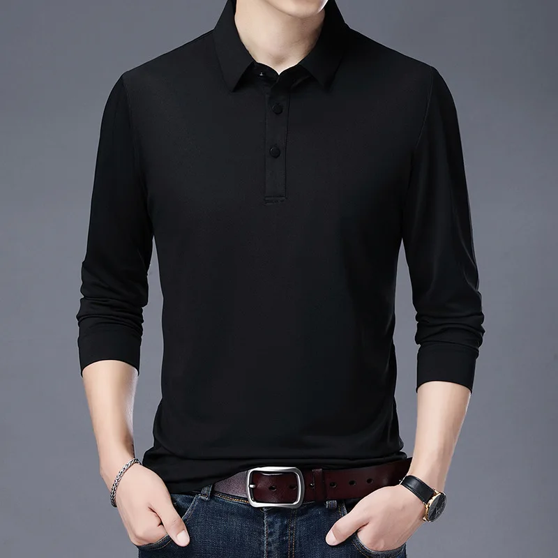 Polo Shirt Men Long Sleeve Solid Color Business Casual Polo T Shirt for Men Fashion Turn Down Collar Sweaters Mens Clothing Tops
Polo Shirt Men Long Sleeve Solid Color Business Casual Polo T Shirt for Men Fashion Turn Down Collar Sweaters Mens Clothing Tops