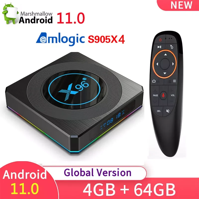 NEW IN X4 11.0 Smart TV Box Amlogic S905X4 Quad Core 4G 64G Dual Wifi BT H.265 8K 4K TVBOX Youtube Set top box Media Player
NEW IN X4 11.0 Smart TV Box Amlogic S905X4 Quad Core 4G 64G Dual Wifi BT H.265 8K 4K TVBOX Youtube Set top box Media Player
