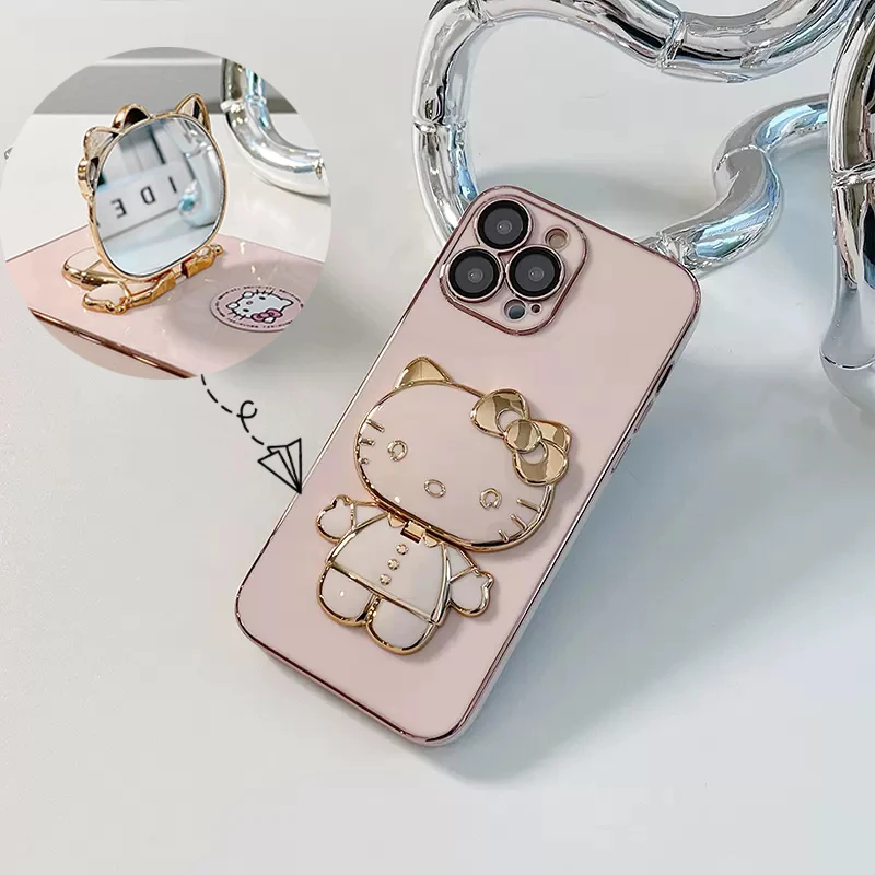 

Cute Kawaii Hello Kittys Cat Phone Case for iPhone 14 13 12 11 Pro Max Xs Xr Anime Cartoon Cover Holder Soft Girl Gift Accessory