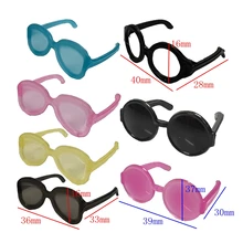 20 Pcs/ Bag Mix Colour Glasses Fashion Dollhouse Colourful Glasses For Barbie Doll Accessories Baby Toys Girls Party Gift JJ
