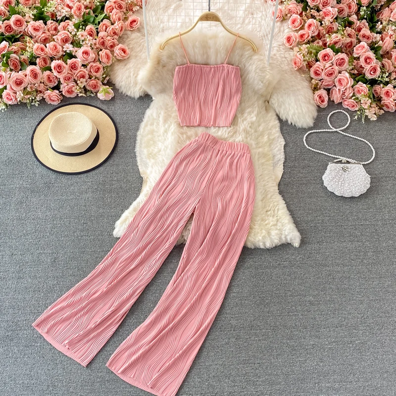 Casual Set Women High Waist Straight Leg Wide Leg Pants Versatile Western Style Casual Pants Two Piece Set Chest Strap Tank Top
Casual Set Women High Waist Straight Leg Wide Leg Pants Versatile Western Style Casual Pants Two Piece Set Chest Strap Tank Top