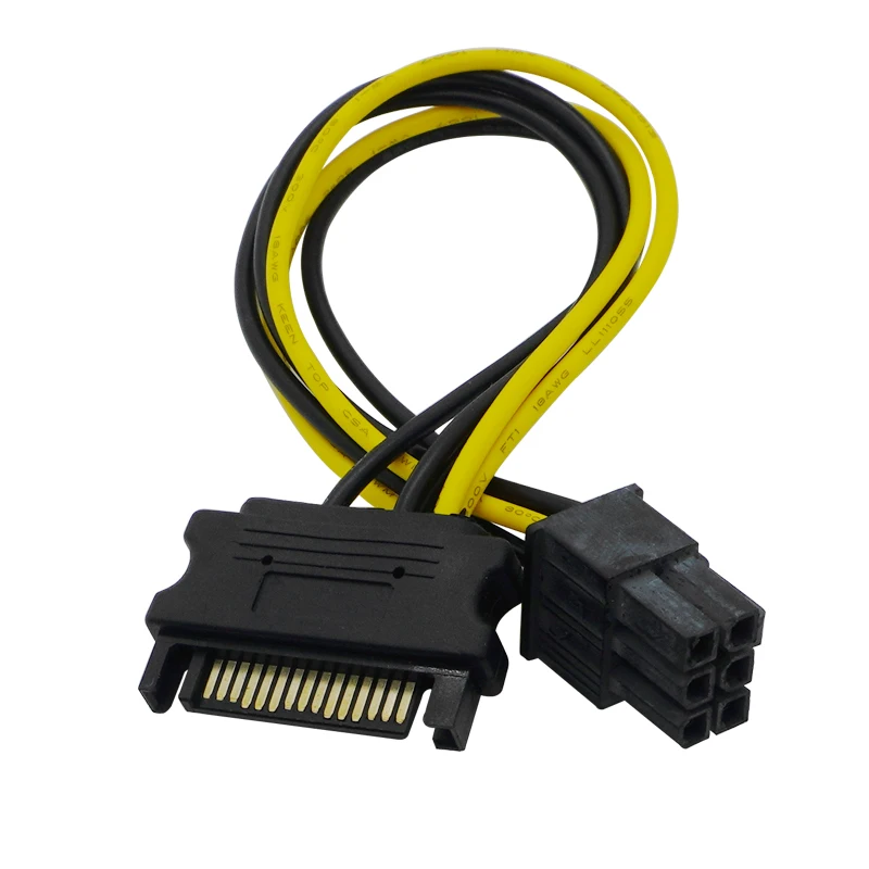 15pin SATA Power To 6pin PCIe PCI-e PCI Express Adapter Cable For Video Card 15-pin SATA Power Female, 6-pin PCIe Power Male 1pc
15pin SATA Power To 6pin PCIe PCI-e PCI Express Adapter Cable For Video Card 15-pin SATA Power Female, 6-pin PCIe Power Male 1pc