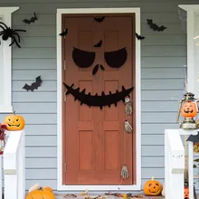 Halloween Ghost Face Skeleton Hand Door Hangings Pumpkin Bat Trick Or Treat Door Sign Pendant Happy Ghost Festival Party Decor