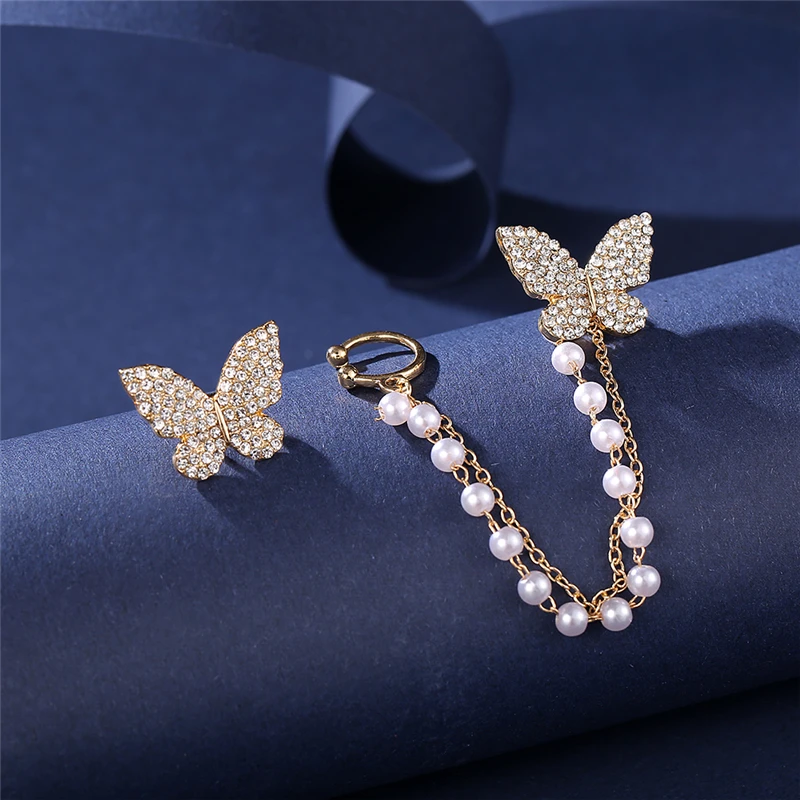 Butterfly Stud Earrings Pearl Zircon Anime Earring For Women 2022 New Korean Trendy Luxury Metal Chain Bead Wedding Jewelry Gift
Butterfly Stud Earrings Pearl Zircon Anime Earring For Women 2022 New Korean Trendy Luxury Metal Chain Bead Wedding Jewelry Gift
