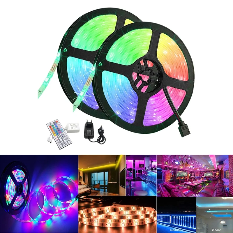 LED Light Strip 3528 RGB With 44 Key Remote Control+Controller+Power Adapter For Bedroom
LED Light Strip 3528 RGB With 44 Key Remote Control+Controller+Power Adapter For Bedroom