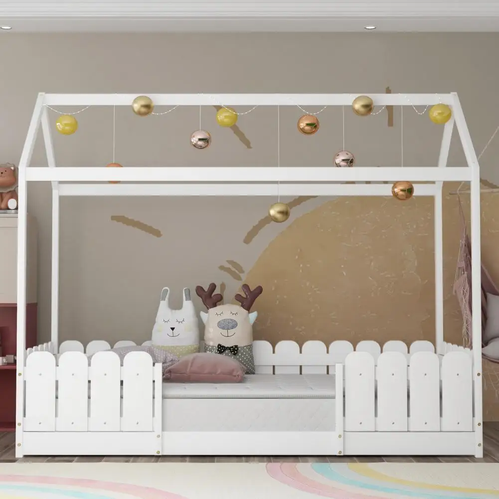 Bed Frame Simple 2 Colors Fence Design Bedroom Wooden Bed Frame Single Bedstead Bedroom Supplies Single Bedstead Single Bed
Bed Frame Simple 2 Colors Fence Design Bedroom Wooden Bed Frame Single Bedstead Bedroom Supplies Single Bedstead Single Bed