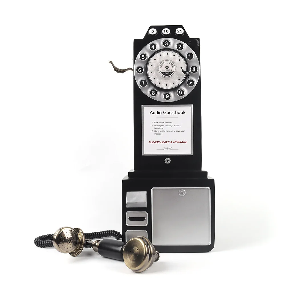 

Винтажная телефонная будка в стиле альбома для гостей, старинная телефонная фотобудка черного цвета, украшение для свадебной вечеринки