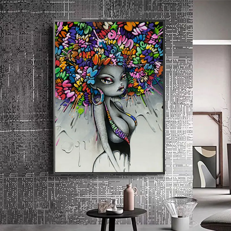 Modern Street Graffiti Black Girl Poster Prints Flowers Beauties Canvas Painting Living Room Bedroom Home Decor Wall Art Picture
Modern Street Graffiti Black Girl Poster Prints Flowers Beauties Canvas Painting Living Room Bedroom Home Decor Wall Art Picture