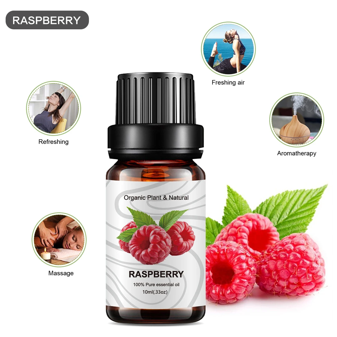 

Pure Natural Essential Oils 10ml 3pcs Spa Set for Skin Hair Care Bath Massage Humidifier Diffuser Aroma Raspberry Perfume Oil