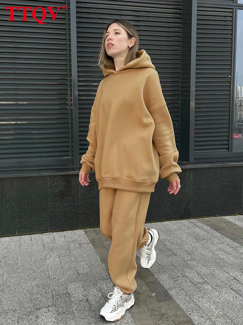 Модные свободные коричневые женские комплекты TTQV из двух предметов, повседневные толстовки с длинным рукавом и однотонные спортивные брюк...
Модные свободные коричневые женские комплекты TTQV из двух предметов, повседневные толстовки с длинным рукавом и однотонные спортивные брюк...