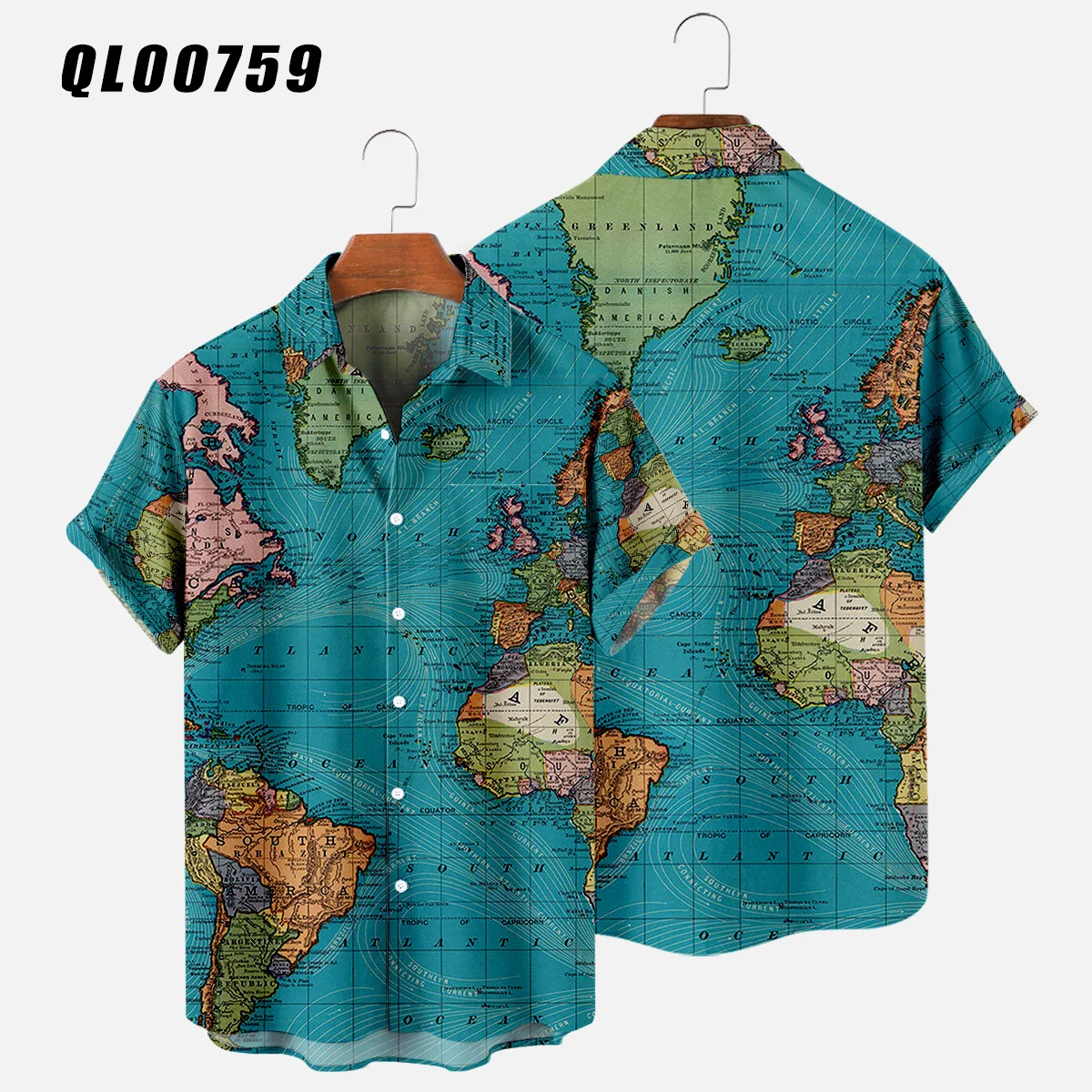 2022 Hot Selling World Map Pattern Men's Shirts Digital Printing Loose Large Size Button Short Sleeve Hawaiian Shirts Men's Top
2022 Hot Selling World Map Pattern Men's Shirts Digital Printing Loose Large Size Button Short Sleeve Hawaiian Shirts Men's Top