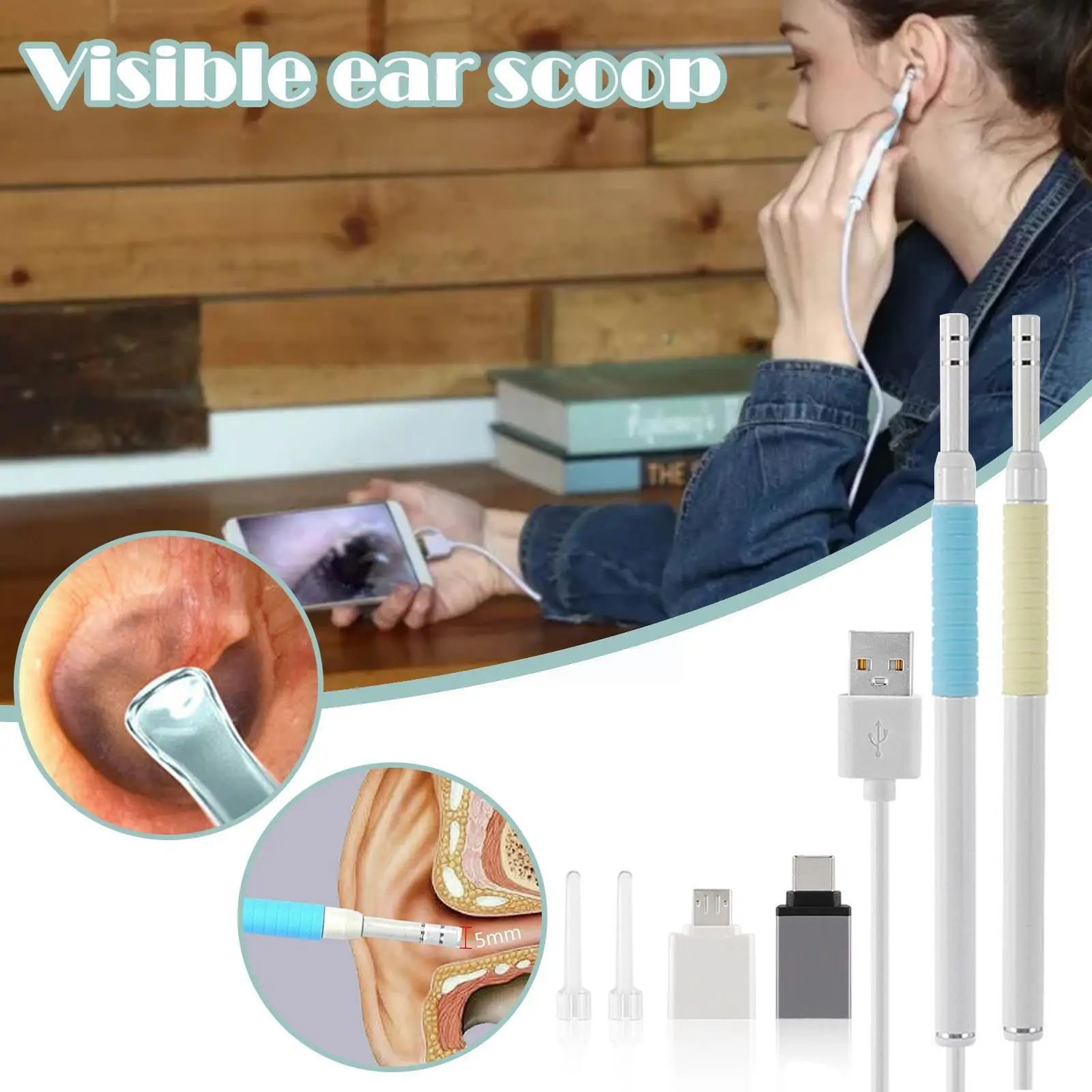 New Ear Cleaner Endoscope Spoon Mini Camera Ear Picker Pc Visual Mouth Cleaning Wax Otoscope Support Android Removal Nose E E5j1
New Ear Cleaner Endoscope Spoon Mini Camera Ear Picker Pc Visual Mouth Cleaning Wax Otoscope Support Android Removal Nose E E5j1
