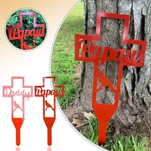 Easter Metal Cross Garden Stake Graves Cemetery Decorations Memorial Signs Short Grave Markers Stake For Families