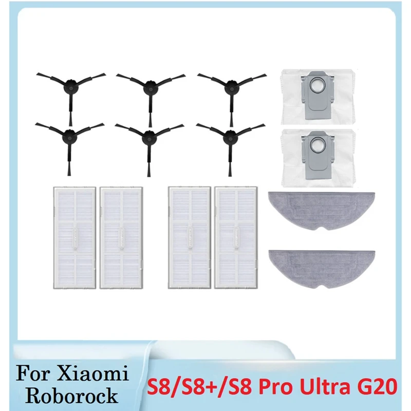 Аксессуары для робота-пылесоса Xiaomi Roborock S8/S8 Pro Ultra, фильтр с боковой щеткой, тканевый мешок для пыли и швабры 
Аксессуары для робота-пылесоса Xiaomi Roborock S8/S8 Pro Ultra, фильтр с боковой щеткой, тканевый мешок для пыли и швабры