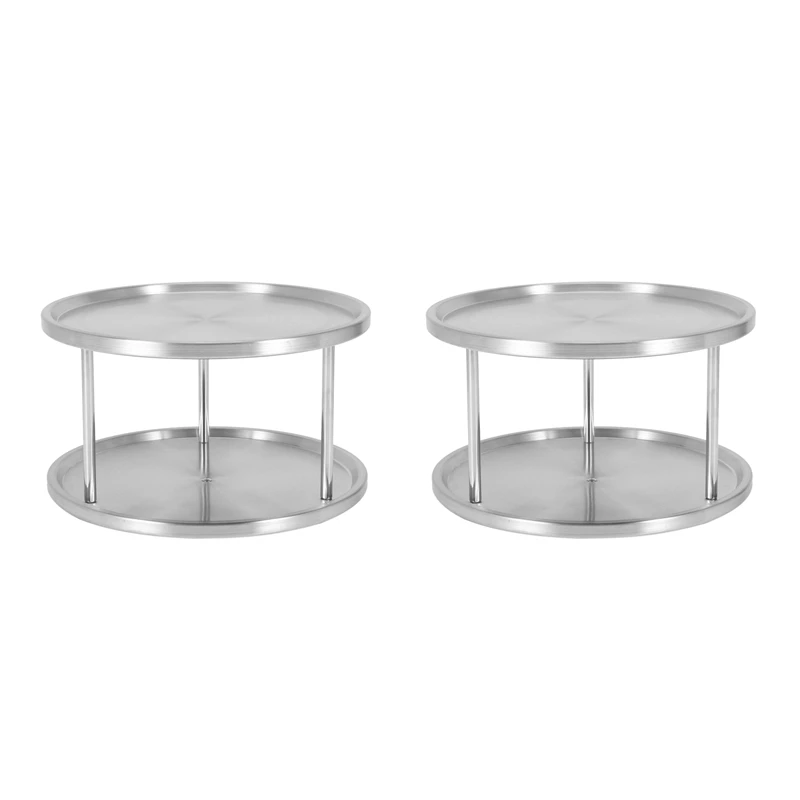 2X Spice Rack Stainless Steel Organizer Tray 360 Degree Turntable Rotating 2 Stand
2X Spice Rack Stainless Steel Organizer Tray 360 Degree Turntable Rotating 2 Stand