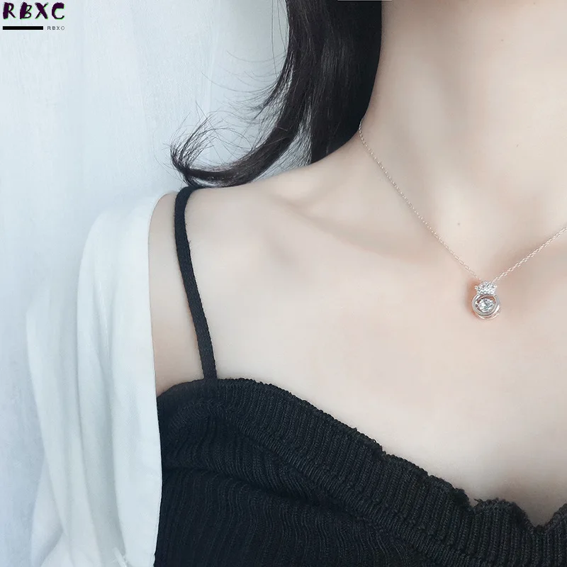 RXBC S925 Sterling Silver Crown smart Necklace female beating heart clavicle versatile Korean Heart Silver Jewelry
RXBC S925 Sterling Silver Crown smart Necklace female beating heart clavicle versatile Korean Heart Silver Jewelry