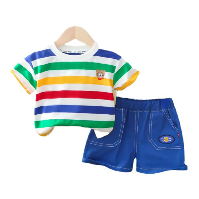 New Summer Baby Girls Clothes Suit Children Outfits Boys Striped T-Shirt Shorts 2Pcs/Sets Toddler Casual Costume Kids Tracksuits
New Summer Baby Girls Clothes Suit Children Outfits Boys Striped T-Shirt Shorts 2Pcs/Sets Toddler Casual Costume Kids Tracksuits