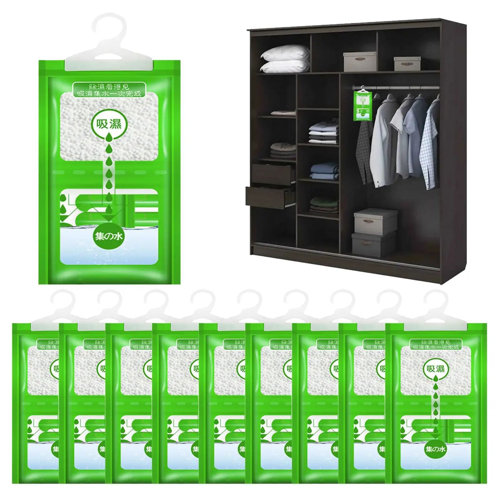 Humidity Absorbers Water Moisture Packs for Home Dehumidifier 10Pcs/set Closet Anti-moisture Bags Catcher Visible Water Level 
Humidity Absorbers Water Moisture Packs for Home Dehumidifier 10Pcs/set Closet Anti-moisture Bags Catcher Visible Water Level