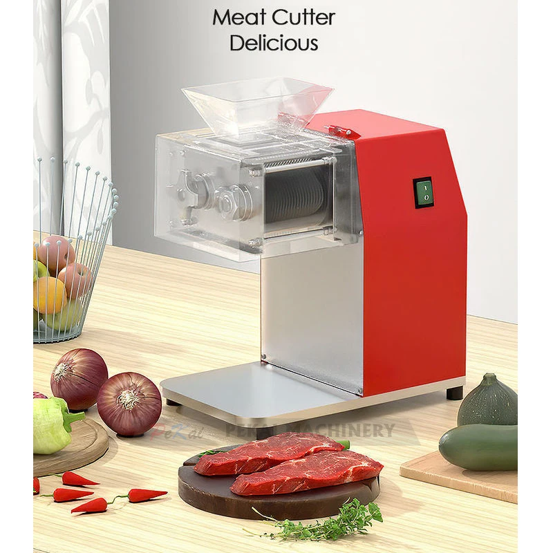 

Red Commercial Electric Meat Slicer Grinder Vegetable Cutter Shred Machine 1100W Home Automatic Food Chopper Chipper