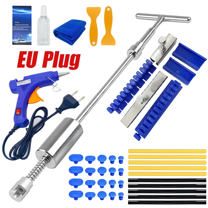 Набор инструментов для ремонта вмятин без покраски автомобиля, набор для удаления листового металла, скользящий молоток, обратный молоток, комплект для ремонта автомобиля