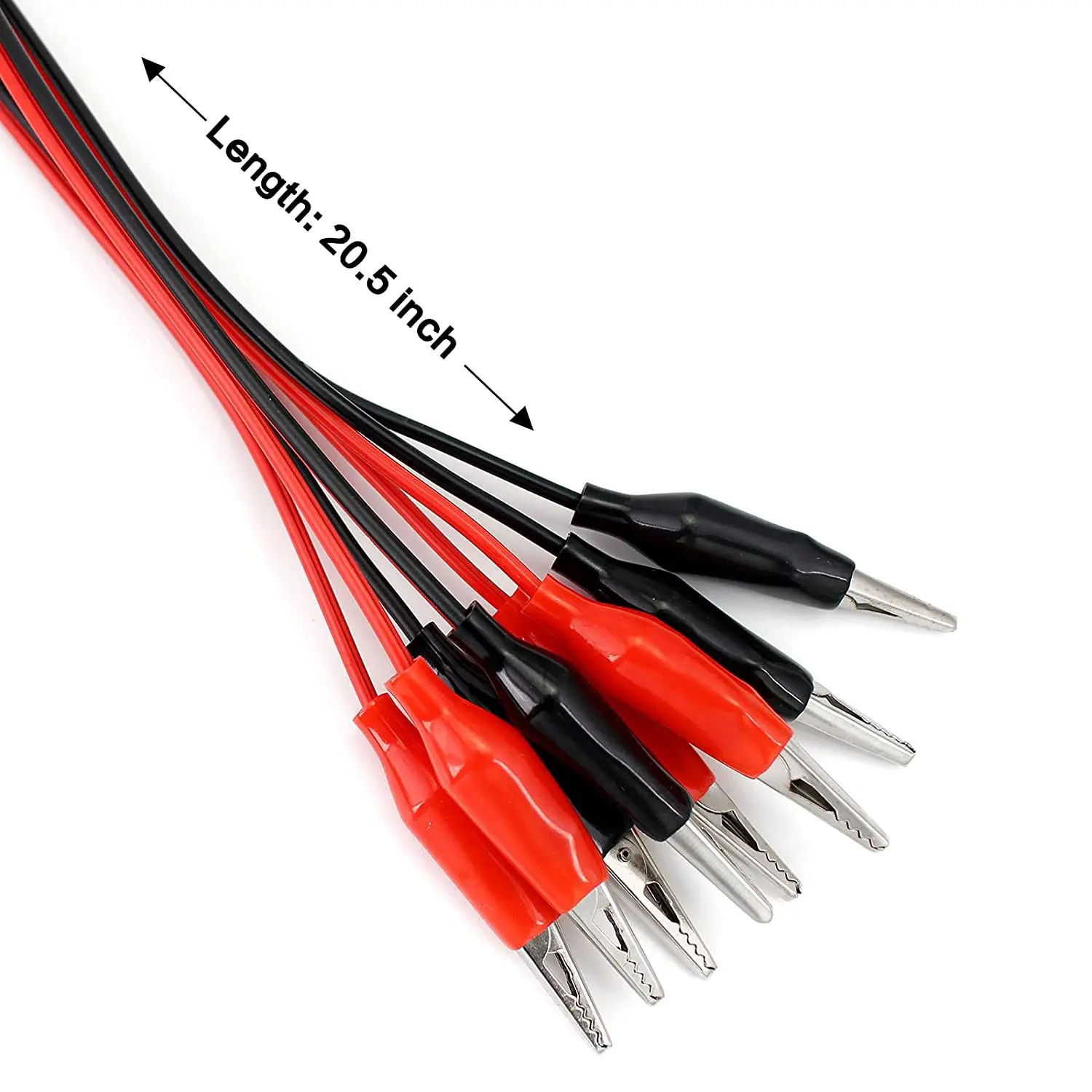 

12Pcs/set Connector Alligator Clip Test Leads Alligator Double-ended Crocodile Clips DIY Electrical Clamp Testing Wire Black Red
