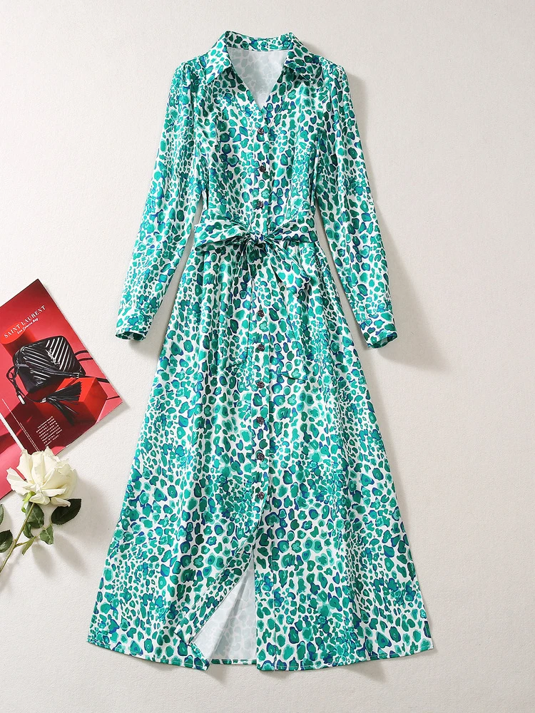 Autumn Fashion Long Sleeve Shirt Dresses for Women 2023 Turn Down Collar Print Midi Casual Vestidos Green Single Breasted
Autumn Fashion Long Sleeve Shirt Dresses for Women 2023 Turn Down Collar Print Midi Casual Vestidos Green Single Breasted