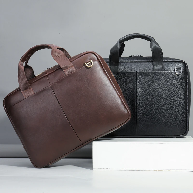 

Men's Bag Suitcase Luxury Laptop Bag Women's Bags Executive Briefcase Man Handbag Leather Brand Business Tote Side