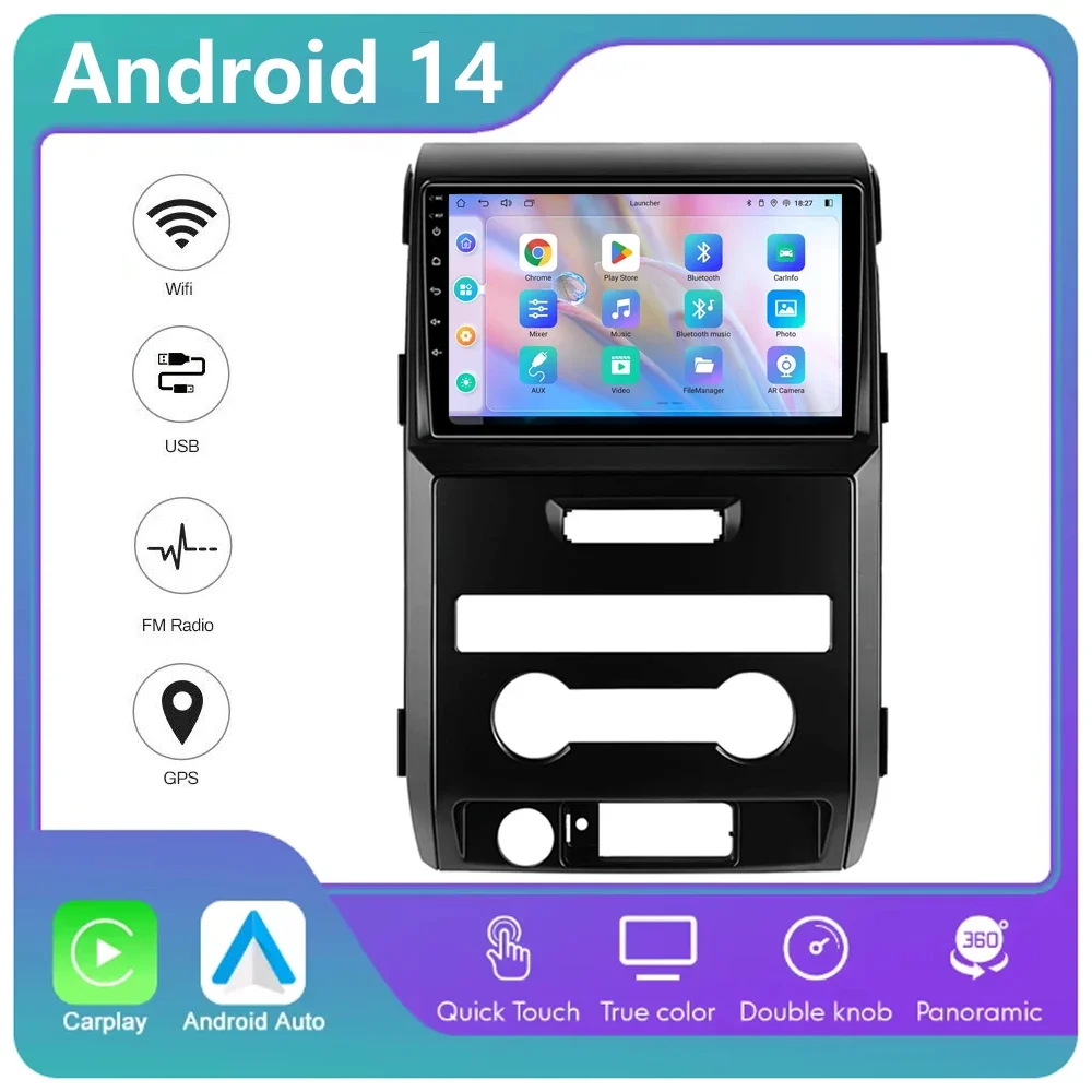 Автомагнитола для Ford F150 P415 Raptor 2008-2014 2Din Android 14 стерео экран мультимедийный плеер