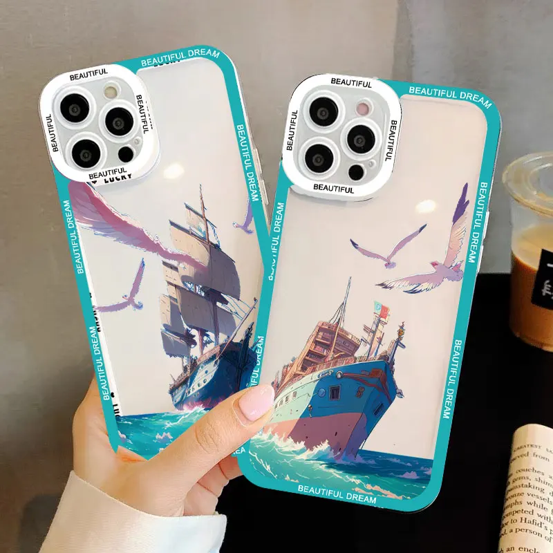 Sailing Boat Clear Phone Case For iPhone XS XR X 11 12 13 14 Pro Max Make Sail For iPhone 7 8 Plus SE2 Transparent Coque Covers
Sailing Boat Clear Phone Case For iPhone XS XR X 11 12 13 14 Pro Max Make Sail For iPhone 7 8 Plus SE2 Transparent Coque Covers