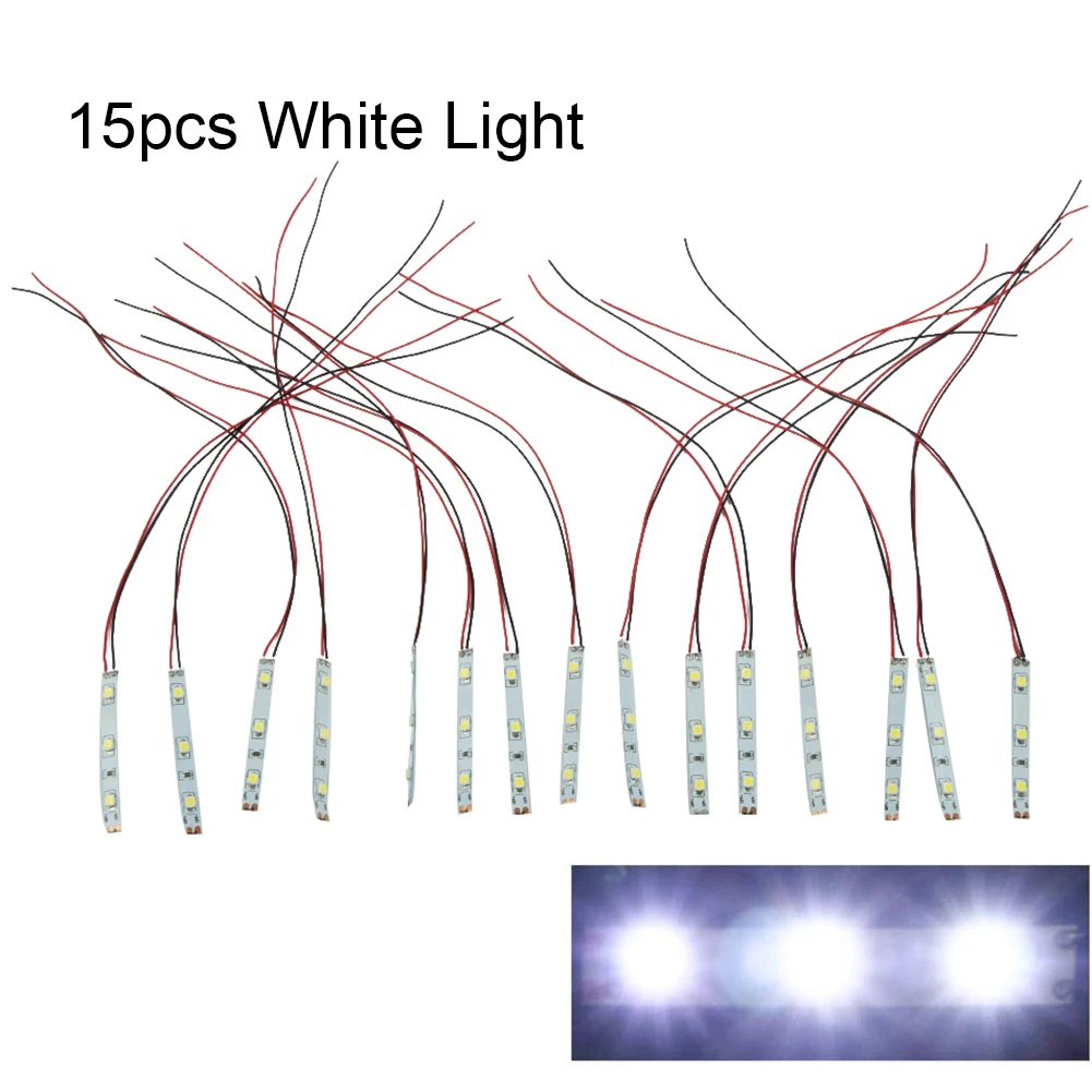 15Pcs Pre Wired White Strip Led 3528 SMD LED Light Self-Adhesive Flexible 12V~18V Railroad Track Side Accessories
15Pcs Pre Wired White Strip Led 3528 SMD LED Light Self-Adhesive Flexible 12V~18V Railroad Track Side Accessories