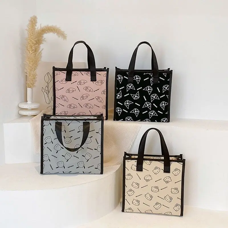 Kawaii Sanrio Anime Hello Kitty Kuromi Canvas Tote Bag Cute Cartoon Pochacoo Girly Heart Commuter Portable Handbag Gifts
Kawaii Sanrio Anime Hello Kitty Kuromi Canvas Tote Bag Cute Cartoon Pochacoo Girly Heart Commuter Portable Handbag Gifts