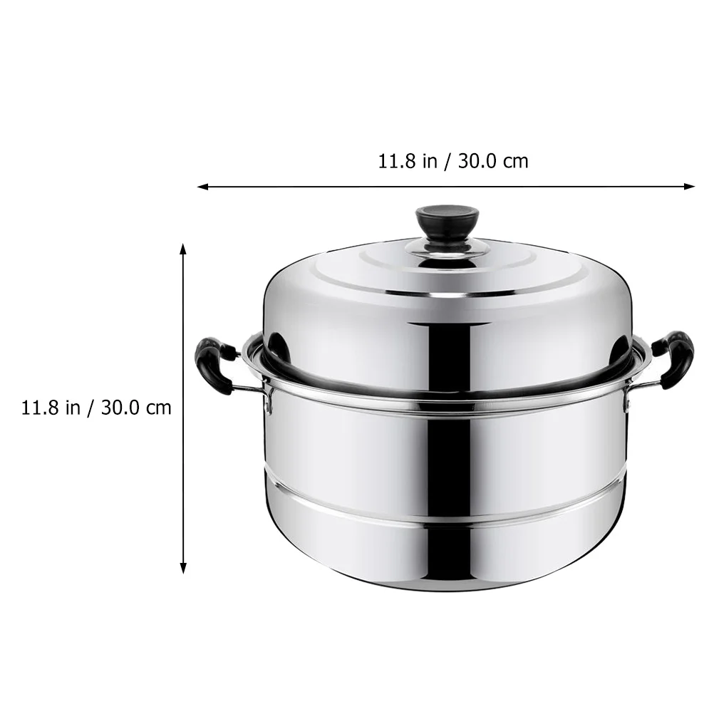 

Saucepan Lid Stainless Steel Steamer Kitchen Tools Double-layered Stockpot Food Work