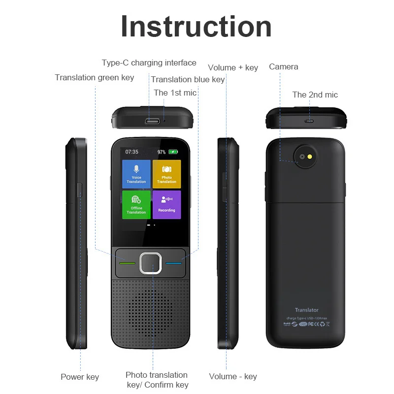 T10 Smart Voice Speech Translator Two-Way Real Time 70 Multi-Language Translation For Learning Travelling Business Meet Portable
T10 Smart Voice Speech Translator Two-Way Real Time 70 Multi-Language Translation For Learning Travelling Business Meet Portable