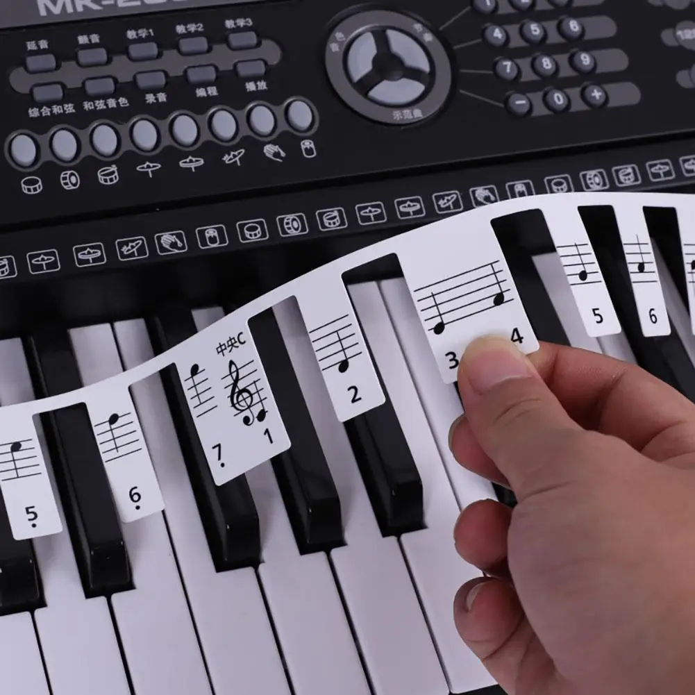 Removable Piano Stickers Piano Keyboard Stickers For Beginners Grand/upright/electric Piano 61/88-key Staff Notation Note Strip
Removable Piano Stickers Piano Keyboard Stickers For Beginners Grand/upright/electric Piano 61/88-key Staff Notation Note Strip