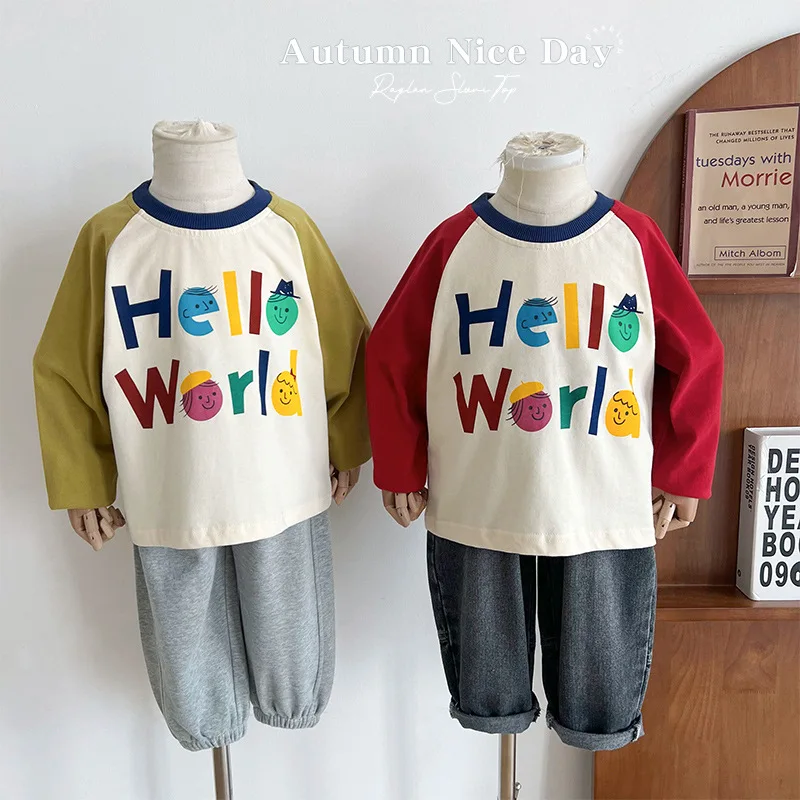 Children Clothing 2023 Spring Autumn New Fashionable Korean Style Color Patchwork Sleeve Letter T Shirt Boy Cartoon Top
Children Clothing 2023 Spring Autumn New Fashionable Korean Style Color Patchwork Sleeve Letter T Shirt Boy Cartoon Top
