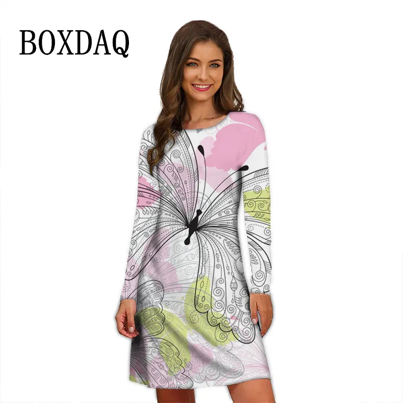 Tie Dye Painting Butterfly Print Dresses For Elegant 2022 New Women Long Sleeve Dress Casual O-Neck Loose Oversized Ladies Dress
Tie Dye Painting Butterfly Print Dresses For Elegant 2022 New Women Long Sleeve Dress Casual O-Neck Loose Oversized Ladies Dress