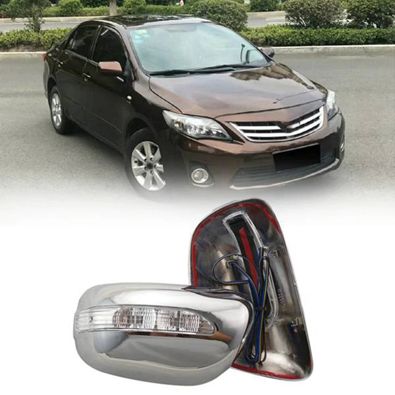 

2 упаковки 2009-2013 для автомобилей Toyota Corolla, хромированная боковая зеркальная крышка, зеркальная обшивка