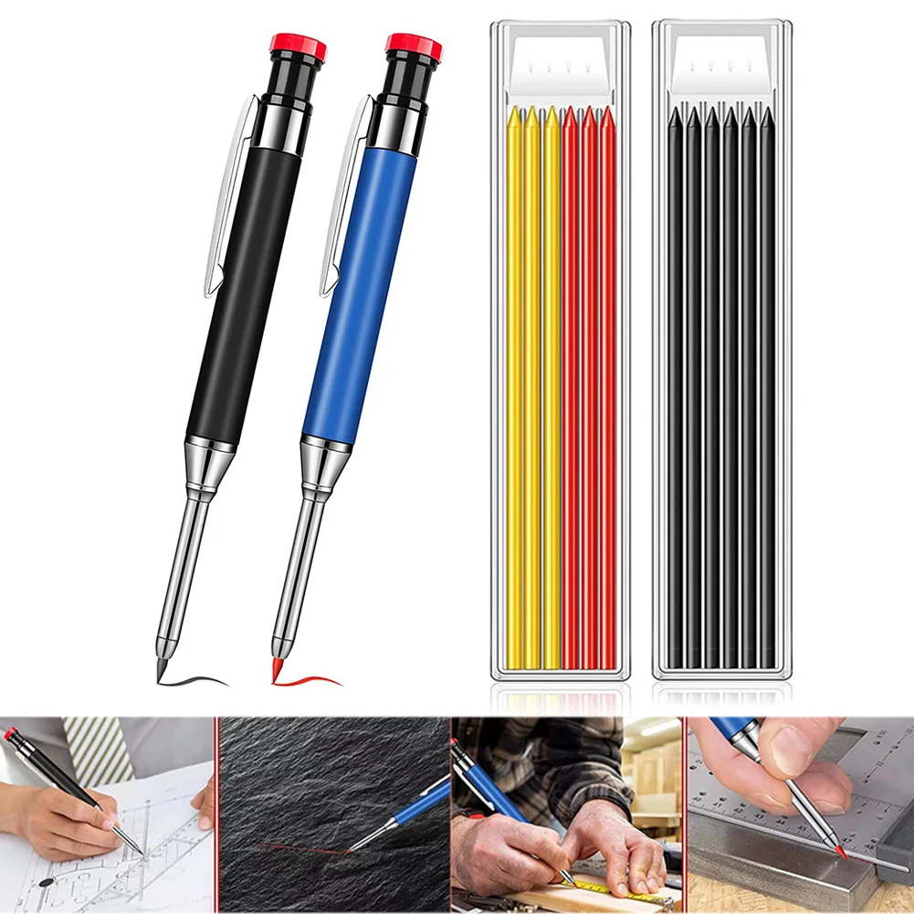 Solid Carpenter Pencil Set Deep Hole Mechanical Pencil Marking Tool Kit With Refill Leads For Woodworking Architect Marker
Solid Carpenter Pencil Set Deep Hole Mechanical Pencil Marking Tool Kit With Refill Leads For Woodworking Architect Marker