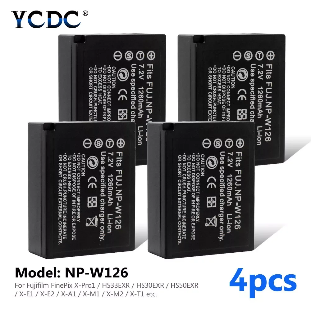 

1260mAh 7.2V Rechargeable Digital Batteries X-Pro1 Lithium polymer NP-W126 For Fuji FinePix Camera Digital HS30EXR