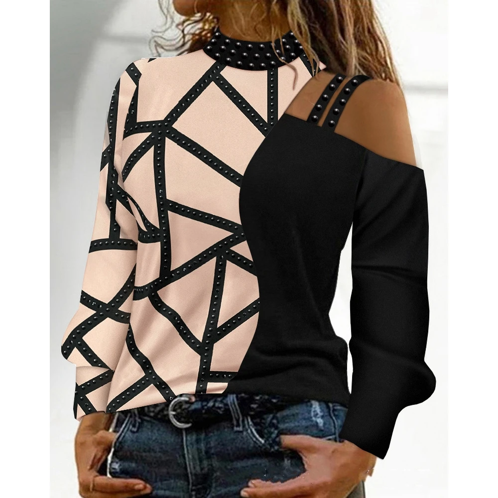 2023 Spring New Women's Print Tie Dye Casual Cold Sholder Spaghetti Strap Long Sleeve Tee Top T-Shirts Street Tops Work Clothing 
2023 Spring New Women's Print Tie Dye Casual Cold Sholder Spaghetti Strap Long Sleeve Tee Top T-Shirts Street Tops Work Clothing