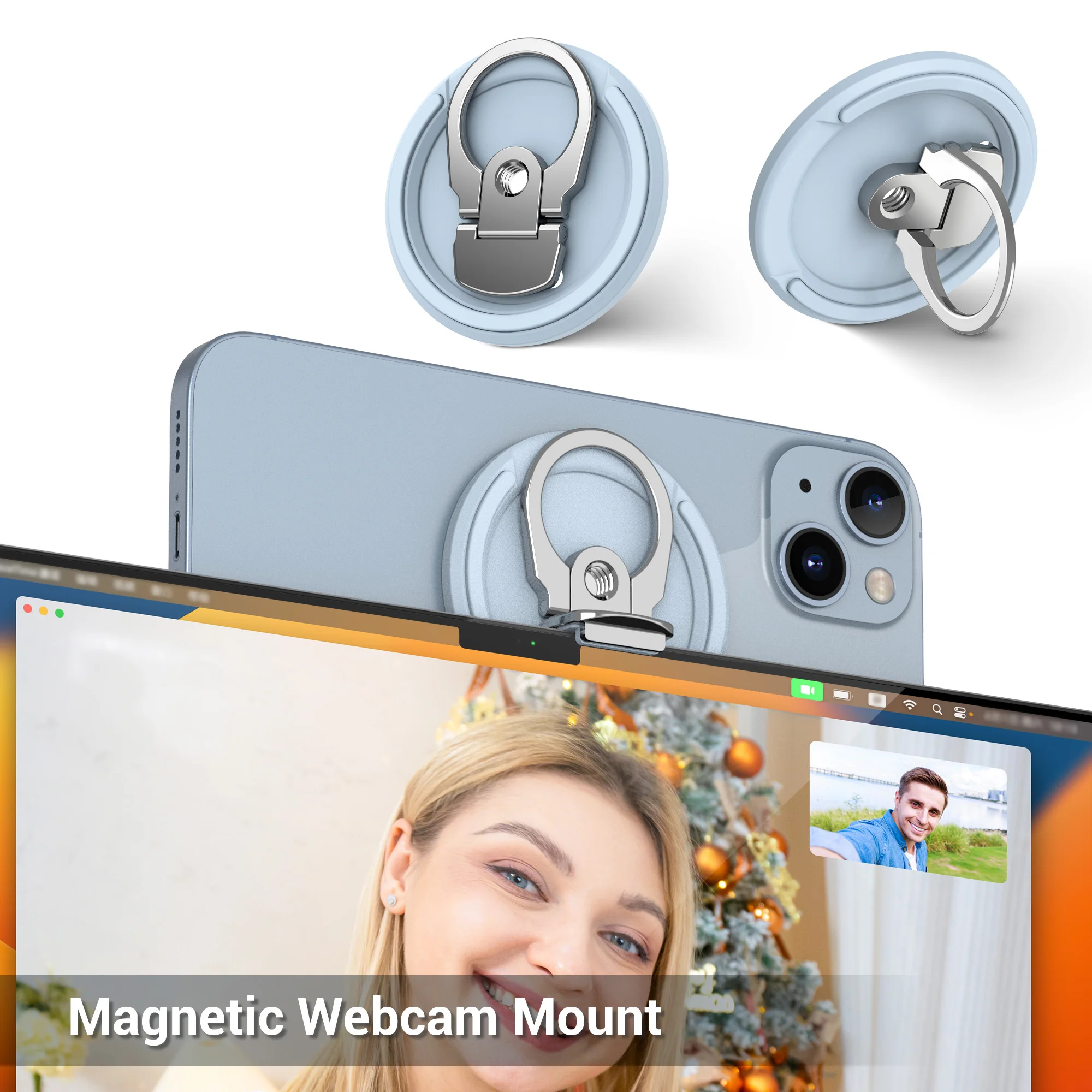 

Magnetic Mount Apple Continuity Camera Mount for MacBook & Mac OS Ventura or Later for iPhone 12/13/14 & iphone Webcam Mount