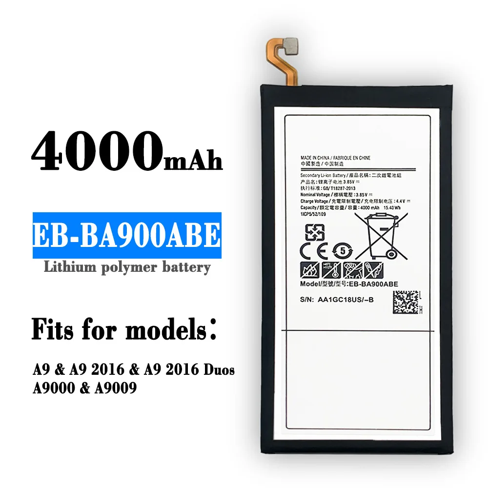 Orginal Phone Battery EB-BA900ABE For Samsung Galaxy A9 A9000 2016 Version A9009 Authentic Replacement Battery 4000mAh Battery
Orginal Phone Battery EB-BA900ABE For Samsung Galaxy A9 A9000 2016 Version A9009 Authentic Replacement Battery 4000mAh Battery