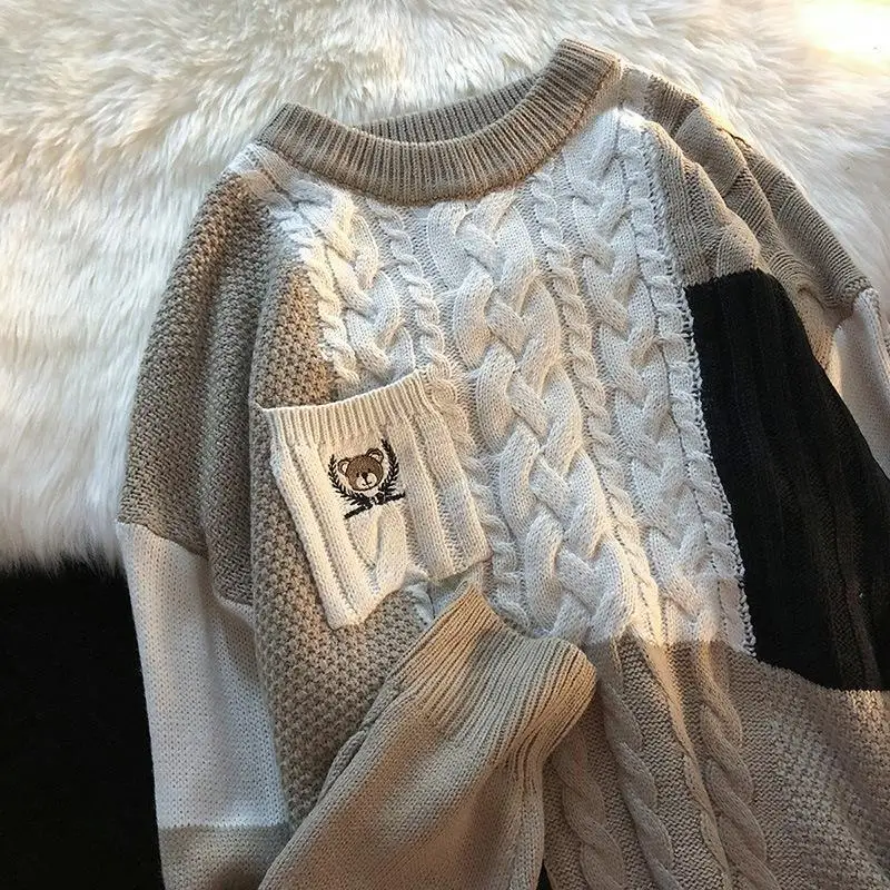 Korean Style Fashion Men and Women Lazy Personality Round Neck Sweater Couple Retro Casual Knit Color Contrast Y2K Top harajuku
Korean Style Fashion Men and Women Lazy Personality Round Neck Sweater Couple Retro Casual Knit Color Contrast Y2K Top harajuku
